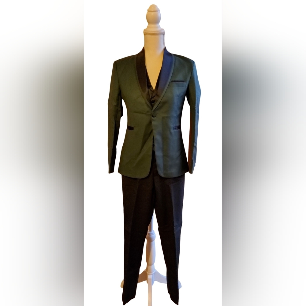 Kid's Green Blazer with Black Accents